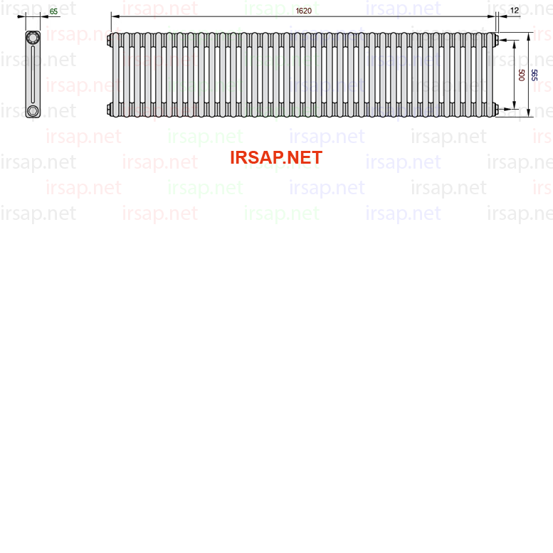 чертеж радиатора Irsap Tesi 20565-3620565-36-30-01